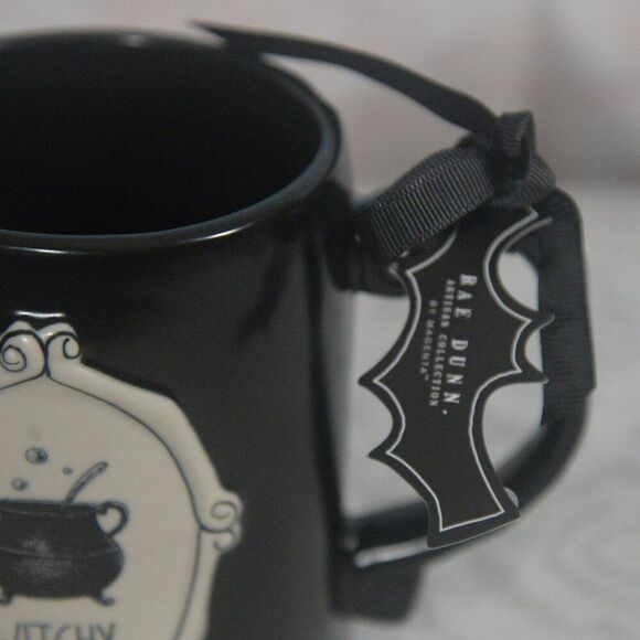 Rae Dunn WITCHY Black Ceramic Halloween Mug with Cauldron - Picture 3 of 5